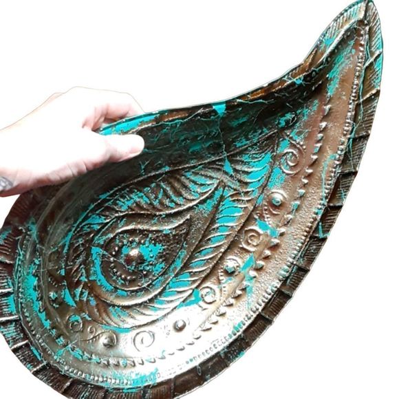 Tear Drop Glass Tray 16×10in. - Picture 1 of 10